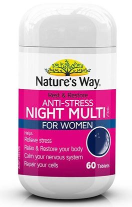 Picture of Nature's Way Rest and Restore Anti-Stress Night Multivitamin for Women 60 Tablets